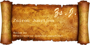 Zsiros Jusztina névjegykártya